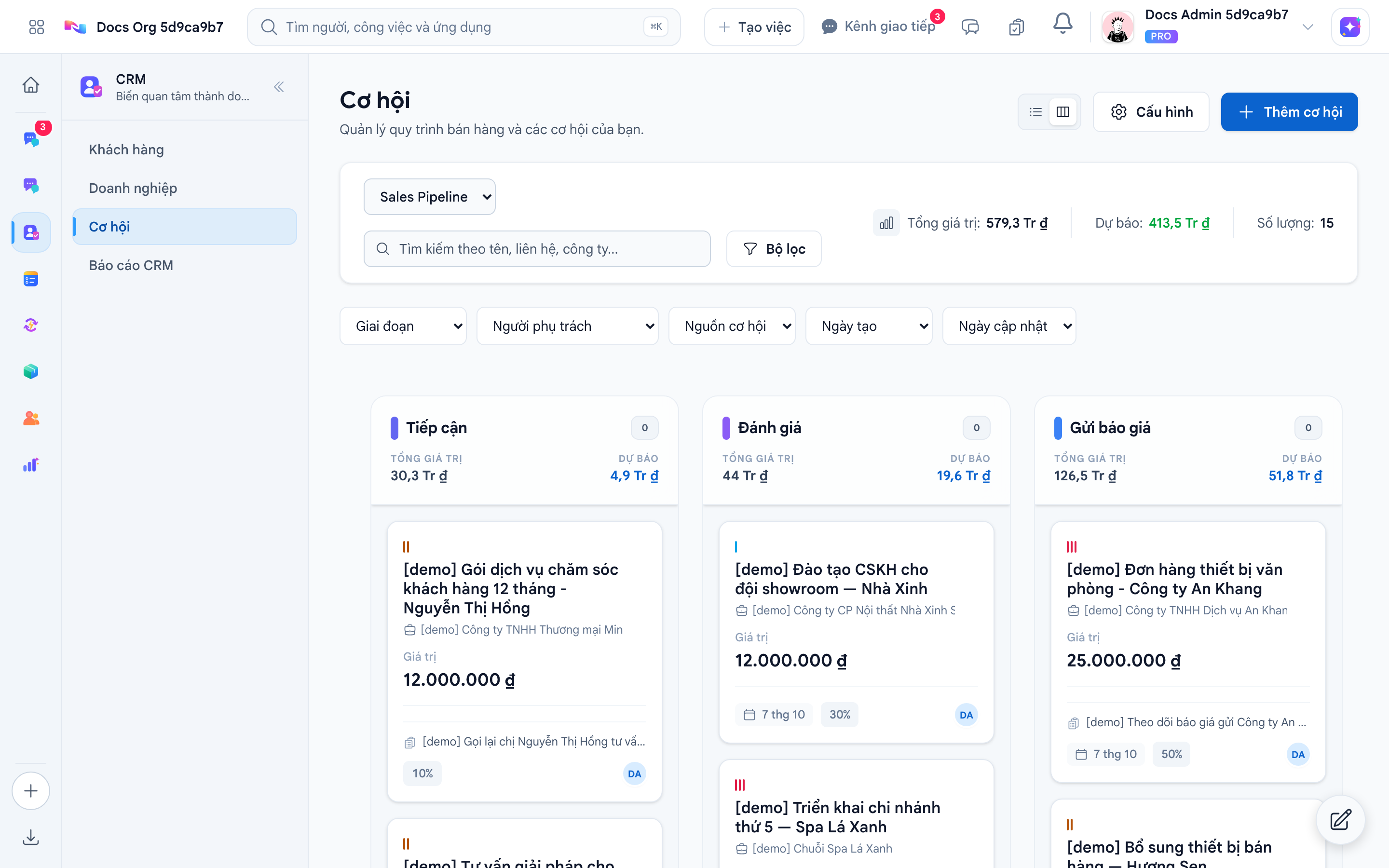Bảng Kanban Pipeline